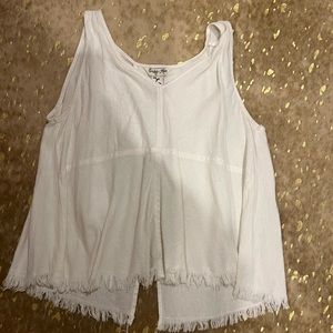 White fringe tank size large